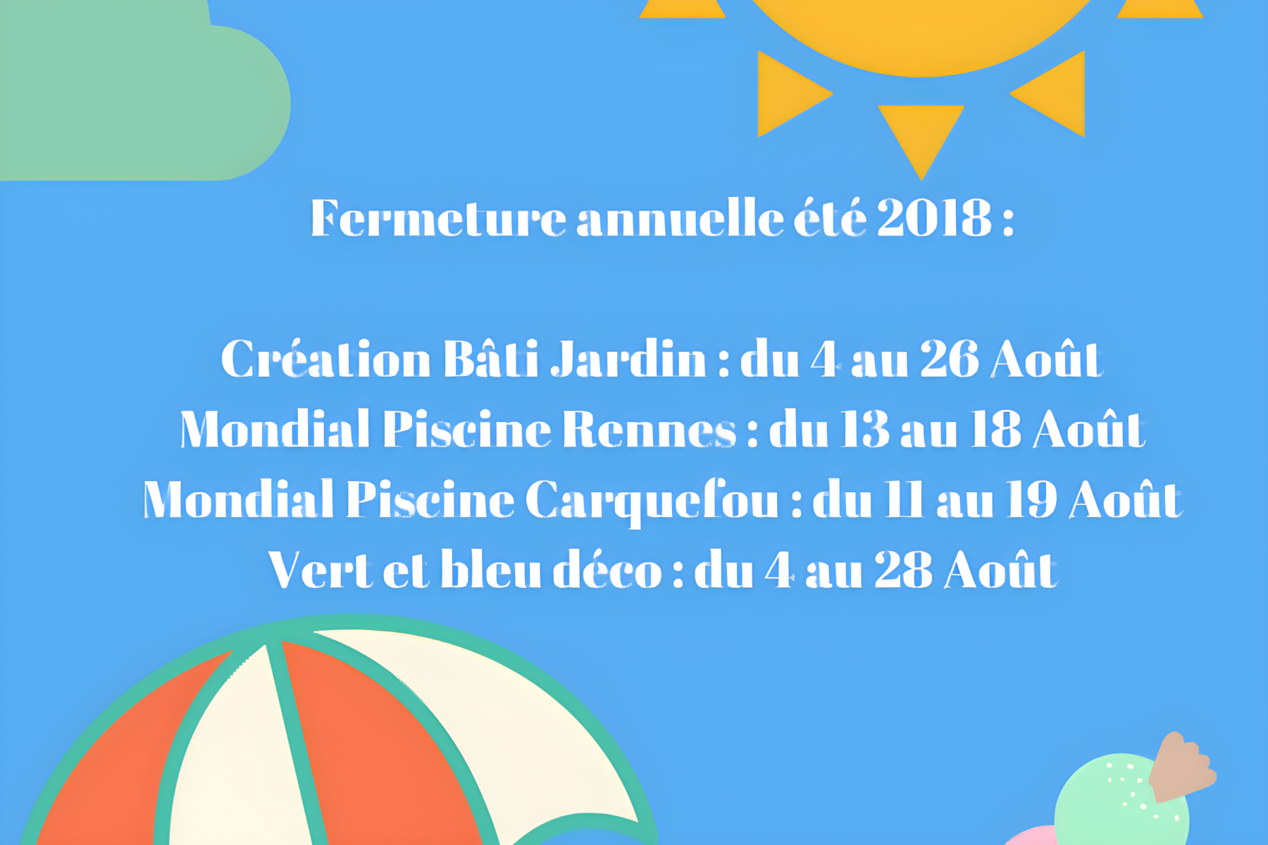 FERMETURE DES DIFFÉRENTS SHOWROOM